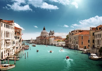 Poster Canal Grande en de basiliek Santa Maria della Salute, Venetië, Italië © Iakov Kalinin