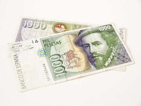 Two 1000 pesetas notes