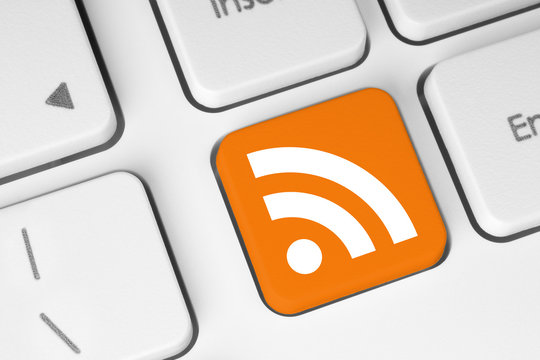 RSS button on keyboard close-up