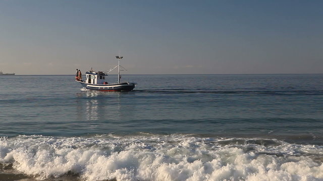 Fishing boat near the seashore