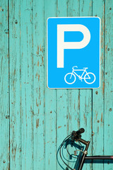 Schild Parken Fahrrad