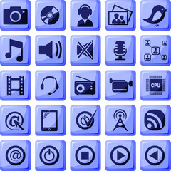 Set from 25 (twenty five) multimedia icons