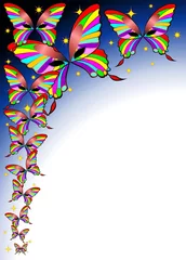 Stof per meter Vlinder Psychedelisch Masker Poster-Maskers Vlinders Kleuren © BluedarkArt