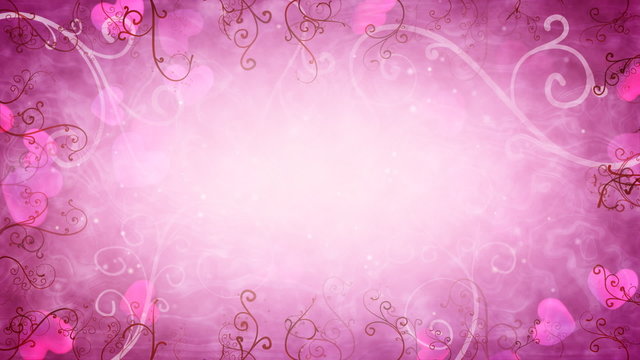 hearts and flourishes loop romantic background