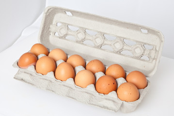 A dozen Eggs in Carton