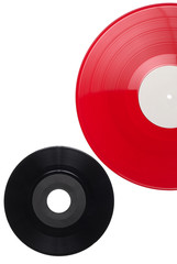 Vinyl records isolated on white