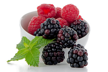 Red fruits in White bowl