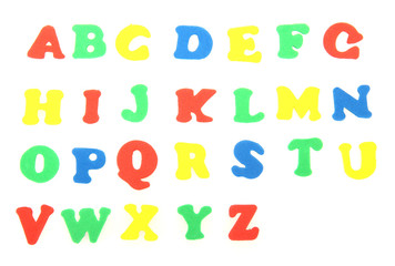 English alphabet, isolated on white