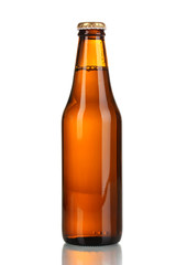 bottle of beer isolated on white