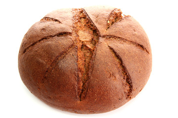 tasty rye bread, isolated on white