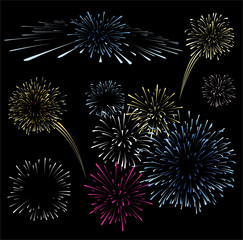 fireworks set vector