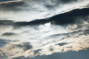 Sun at sunset cloudscape