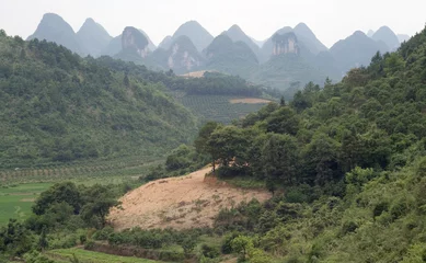 Foto op Canvas Mountain and rice fields of Yangshuo. China, Guilin, Asia. © petunyia