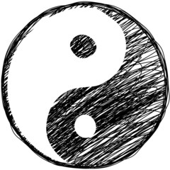 Doodle yin-yang symbol