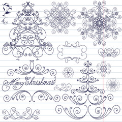 Set of Christmas doodles
