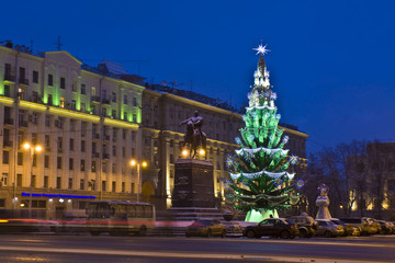 Fototapeta na wymiar Christmas tree, Moscow