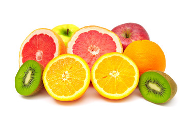 fruits isolated on white background