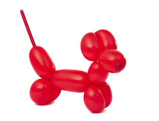 red twisted balloon dog