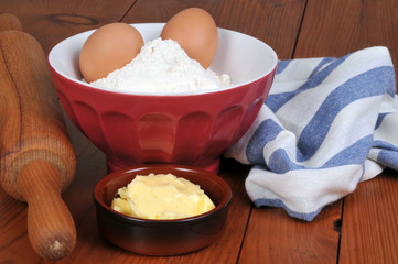 Beurre, farine et oeuf