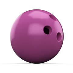 3D Pink Bowling Ball on white background