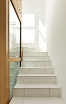 Interior, Stairwell Of A Modern Home