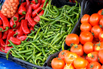 Овощи на рынке в Стамбуле