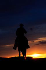 Silhouette - Reiter mit Pferd