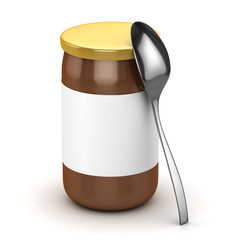 3d honey jar and spoon