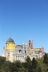 Fototapeta na wymiar vertical view of Pena National Palace
