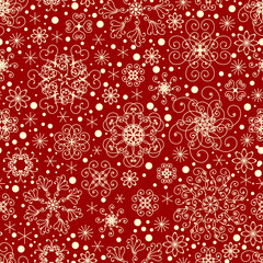 Seamless snowflakes pattern