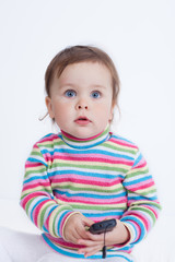 Little girl with mobile phone