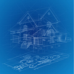 Urban Blueprint (vector). Architectural background