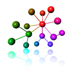 Molecular Structure Rainbow Colors-Molecole Atomi Arcobaleno-3D