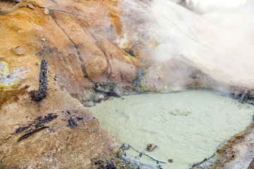 hot mud pot in Lassen National Park