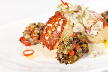 Fish cutlet with vegetables