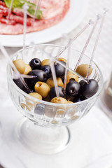 black and green olives