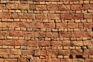 Old country house red brick wall as background