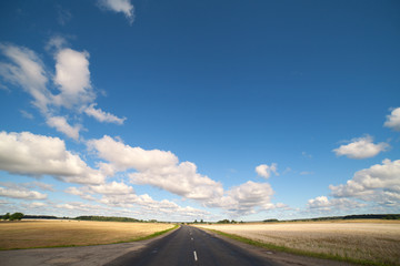 Clouds and road.
