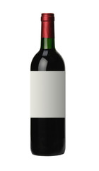 bottle of red wine isolated on white
