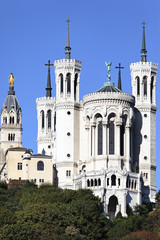 vertical view of Lyon basilica