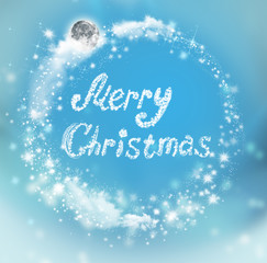 Elegant Christmas background with snowflakes and Merry Christmas