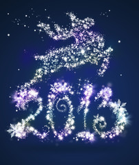 Christmas deer jumping on 2013 sign