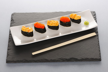 Sushi on plate