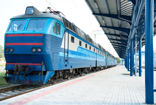 Platform of station and train