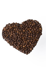 Obraz na płótnie Canvas Serce z ziaren kawy hochformat