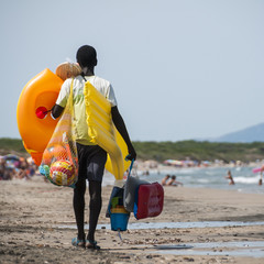 peddlers on the beach
