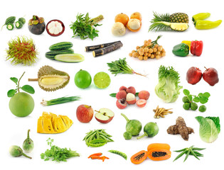 collection of fruits and vegetables © sommai