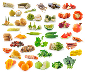 Food collection isolated on white background