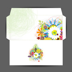 Envelope, floral style for your design