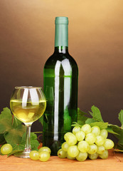 Bottle of great wine with glass